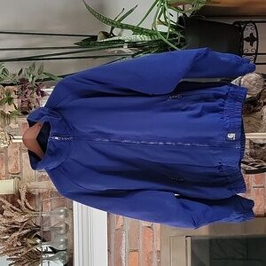VINTAGE Carhartt Mens Nylon Fleece Quilt Lined ZipUp Jacket Royal Blue L